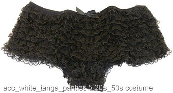 Black Ruffle Tanga Panties