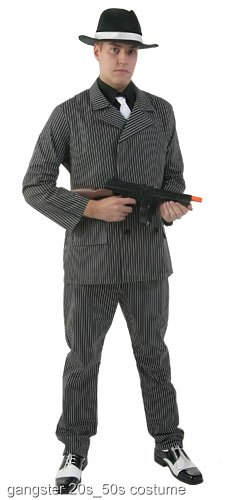 Men's Wide Pin Stripe Gangster Costume