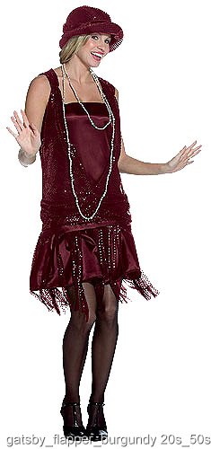 Burgundy Gatsby Flapper Costume