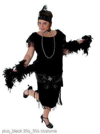 Deluxe Black Plus Size Flapper