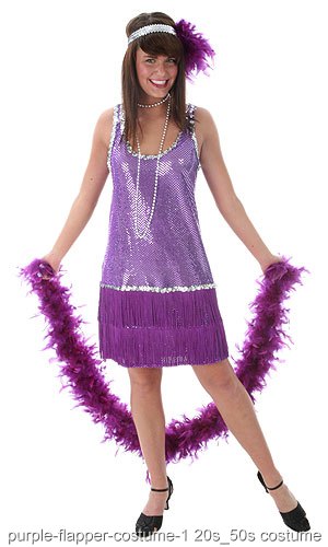 Purple Plus Size Flapper Dress