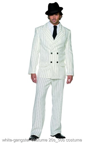 Mens White Gangster Costume