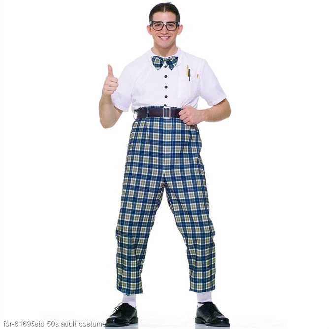 Adult 50s Class Nerd Costume