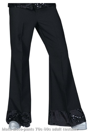 Black Sequin Cuff Disco Pants