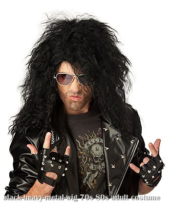 Black Heavy Metal Wig