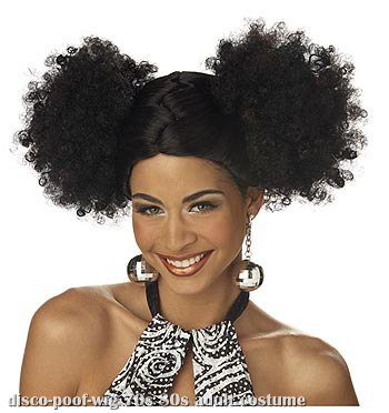 Black Disco Puffs Wig