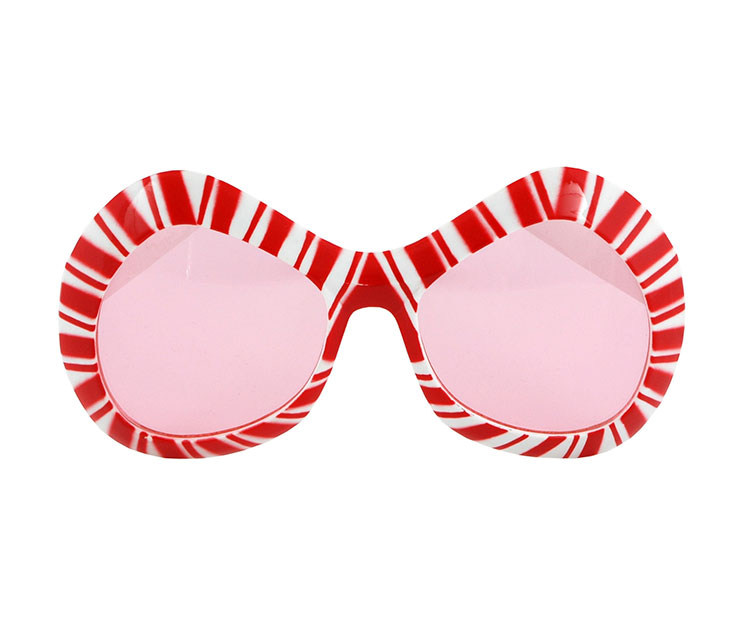 Red and White Mod Candy Cane Glasses