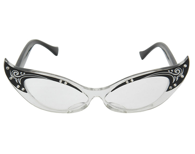 Black and White Vintage Cat Eyes Glasses