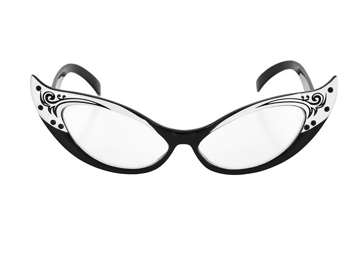 Black and White Vintage Cat Eye Glasses