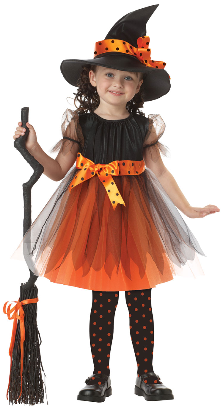 Girls and Toddler Orange Charmed Witch Costume