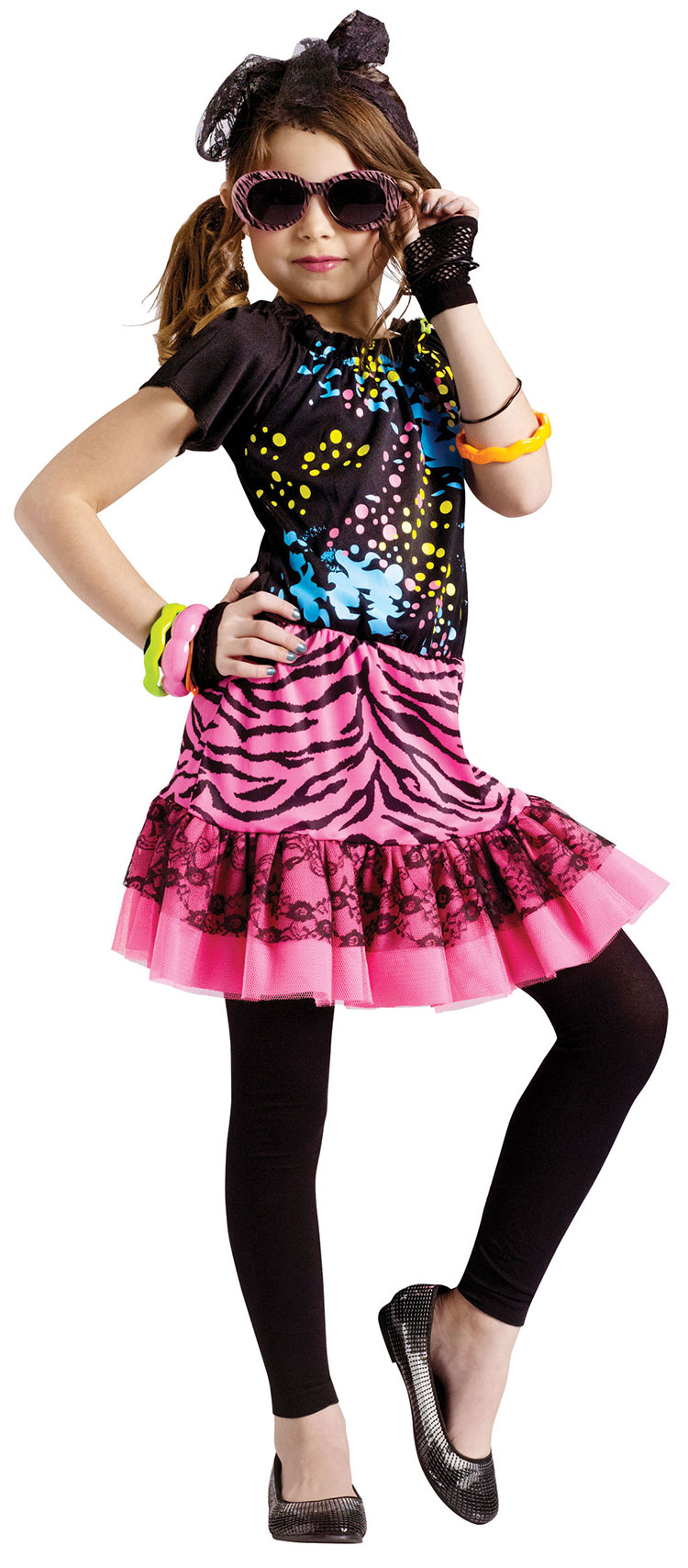 Girls 80's Pop Star Diva Costume