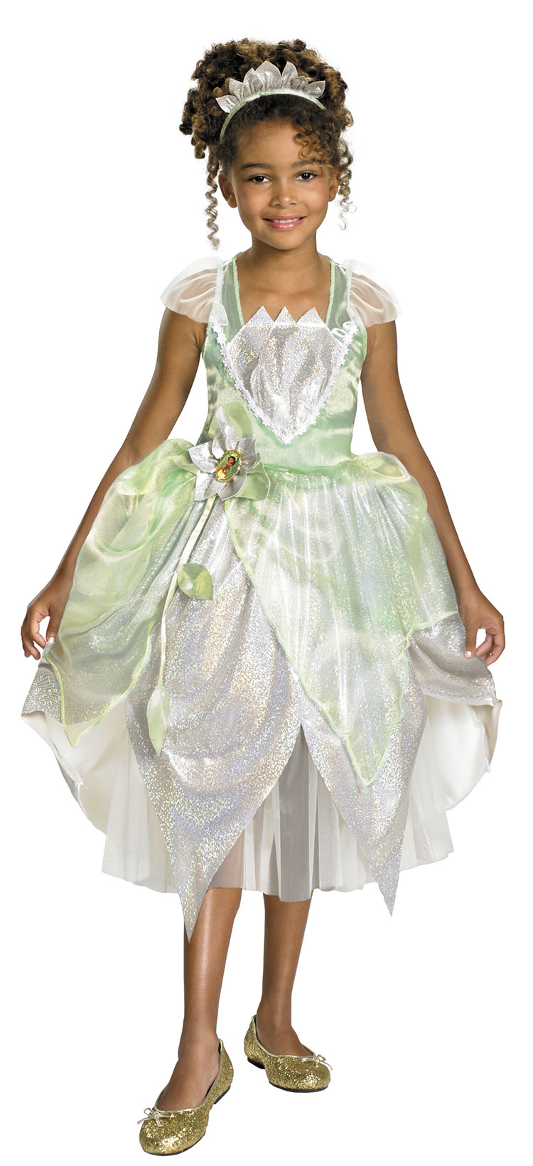 Girls Deluxe Shimmer Princess Tiana Costume