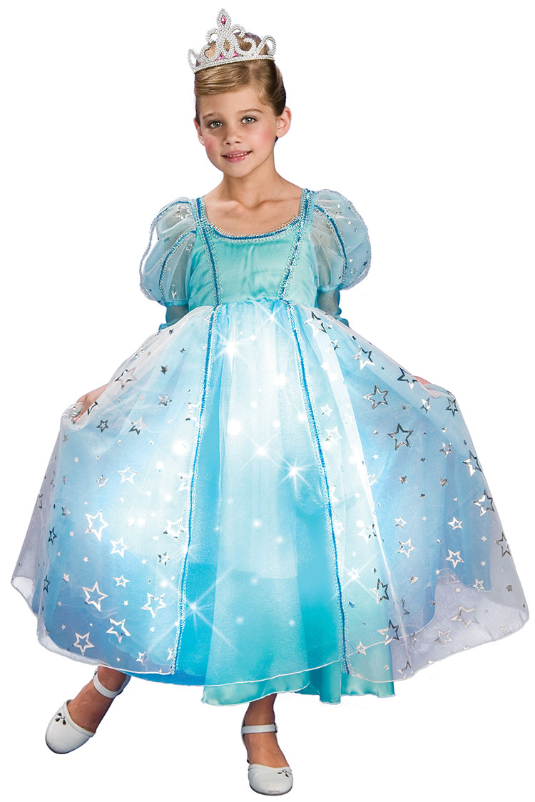 Girls Blue Liteup Princess Costume