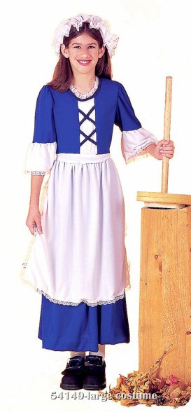 Girls Colonial Girl Costume