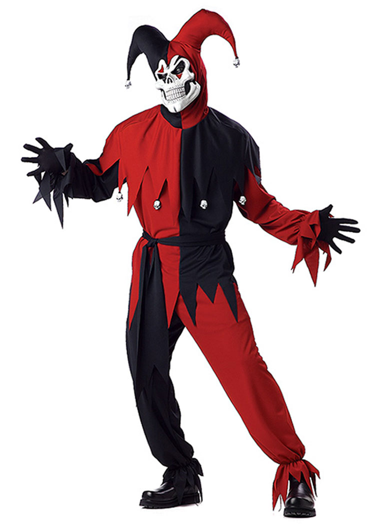 Red And Black Evil Jester Costume