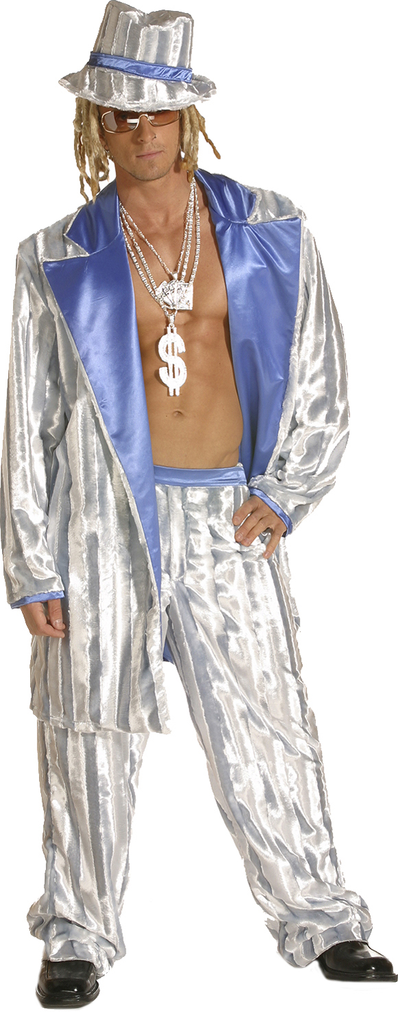 Adult Super Deluxe Iced Pimp Costume in Blue