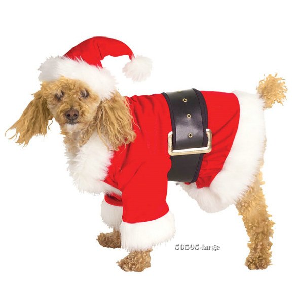 Velour Santa Dog Costume