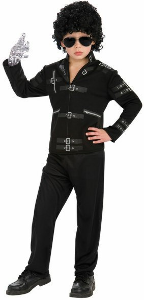 Boys Black Michael Jackson Bad Buckle Jacket Costume - Click Image to Close