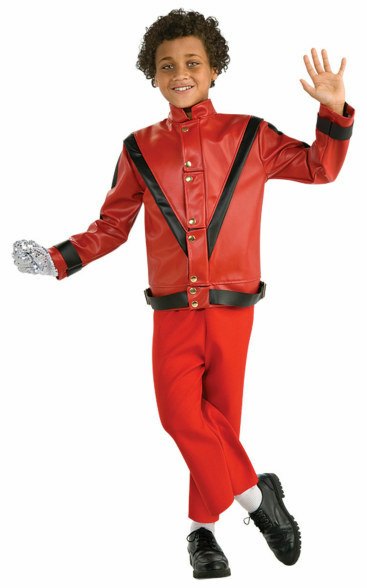 Boys Deluxe Red Michael Jackson Thriller Jacket Costume - Click Image to Close