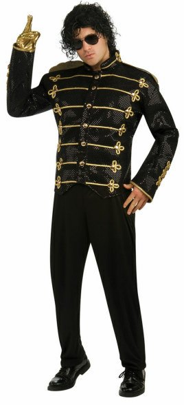 Deluxe Black Michael Jackson Military Jacket Costume - Click Image to Close