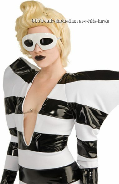 Lady Gaga Glasses in White - Click Image to Close