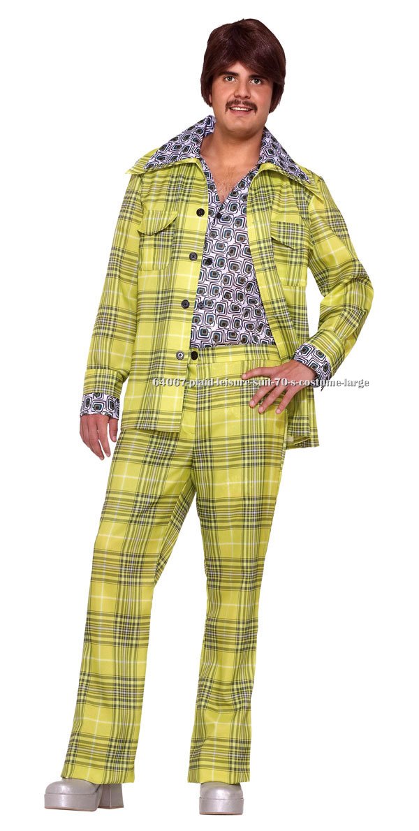 Plaid Leisure Suit 70's Costume