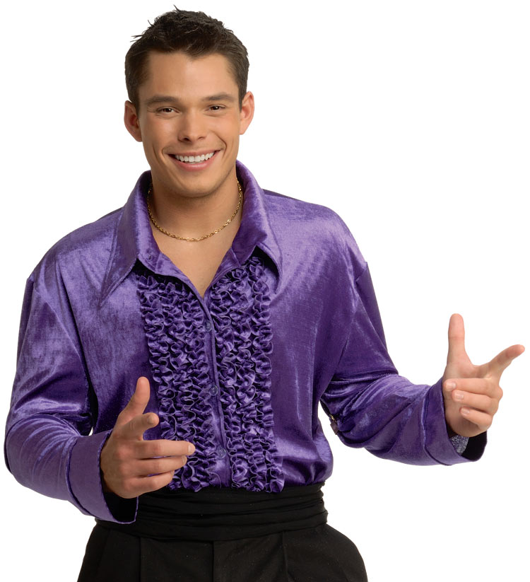 Purple Velvet Disco Costume Shirt