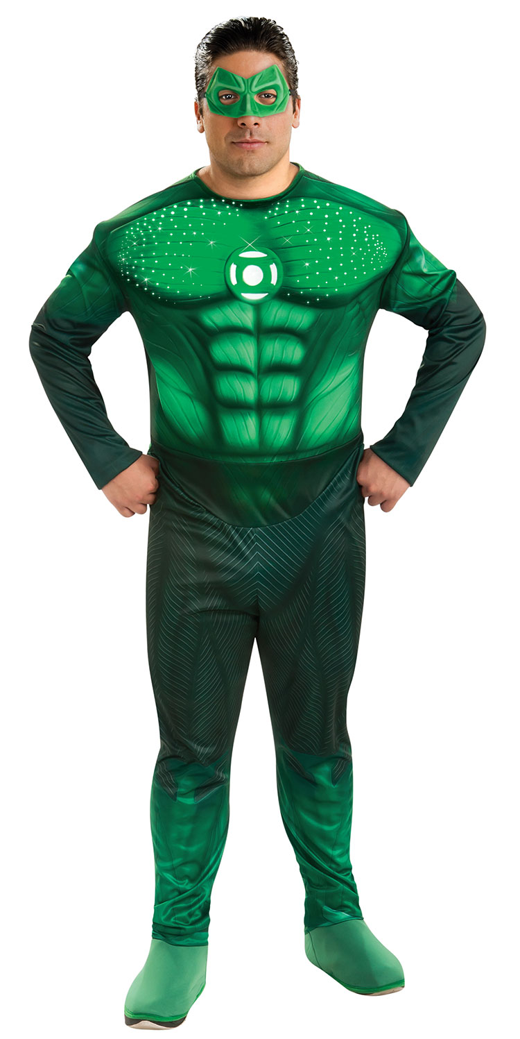 Deluxe Plus Size Light-up Muscle Chest Hal Jordan Costume