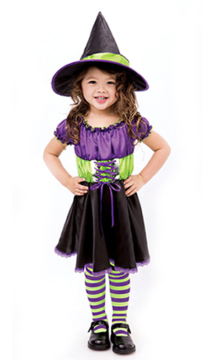 Girls Colorful Witch Costume