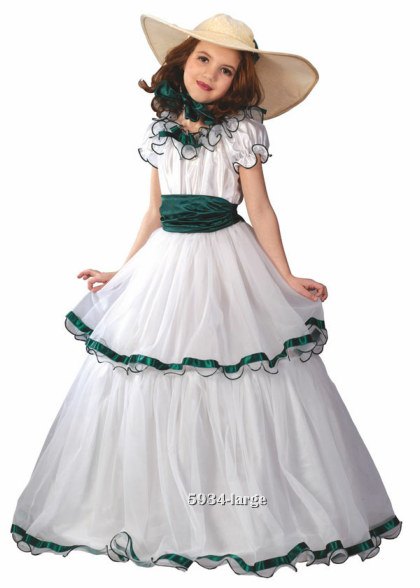 Girls White Southern Belle Costume