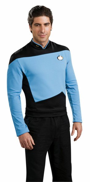 Deluxe Adult Star Trek Next Generation Blue Shirt Costume