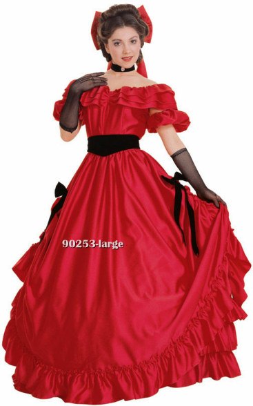 Adult Super Deluxe Red Southern Belle Costume