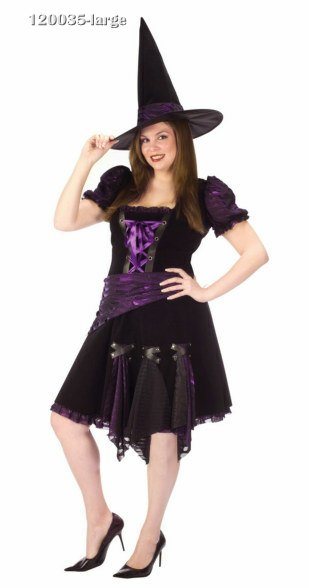 Plus Size Purple Punk Witch Costume