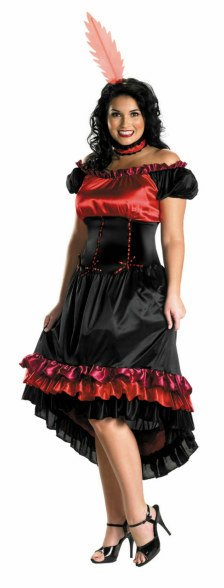 Deluxe Plus Size Can-Can Costume