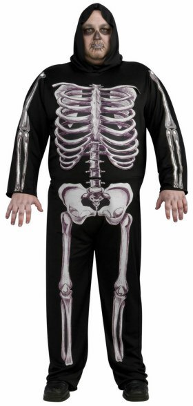 Plus Size Skeleton Guy Costume