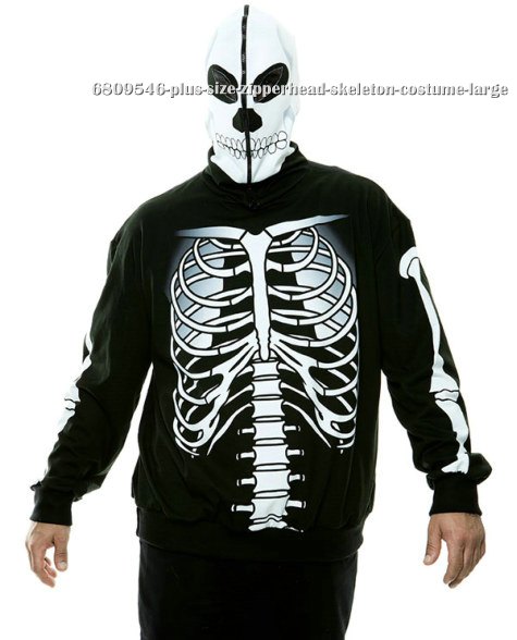 Plus Size Zipperhead Skeleton Costume