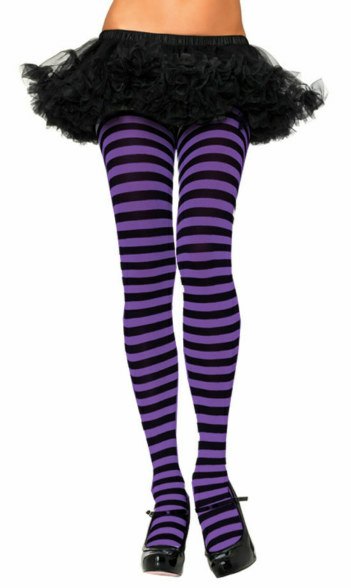 Plus Size Black and Purple Tights