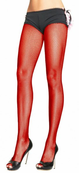 Plus Size Red Fishnet Pantyhose