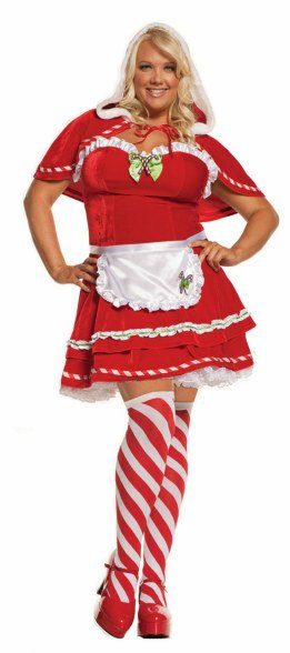 Plus Size Ms. Candy Cane Costume