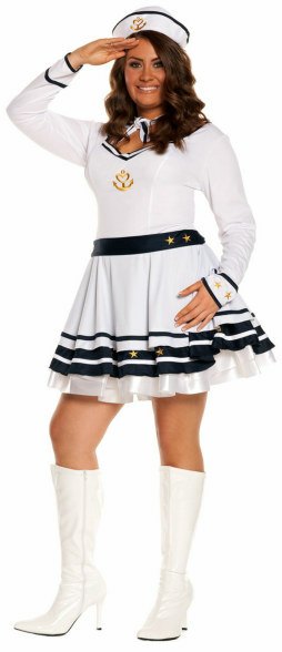 Plus Size Anchors Away Sailor Costume