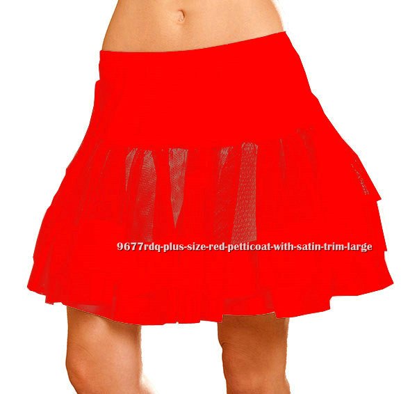 Plus Size Red Petticoat With Satin Trim