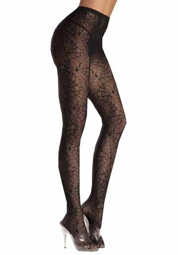 Plus Size Black Spider Web Panty Hose