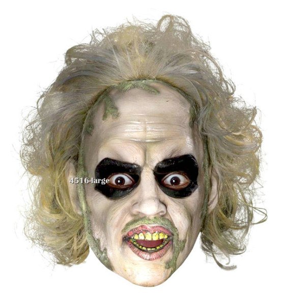 Beetlejuice 3/4 Vinyl Mask with Hair