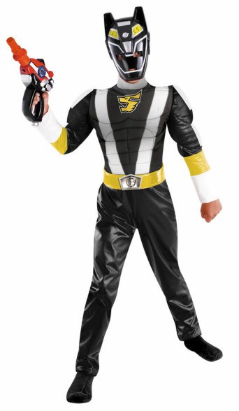 Kids Deluxe Muscle Black Ranger Costume