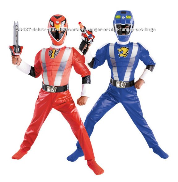 Deluxe Muscle Reversible Ranger or Blue Ranger Costume