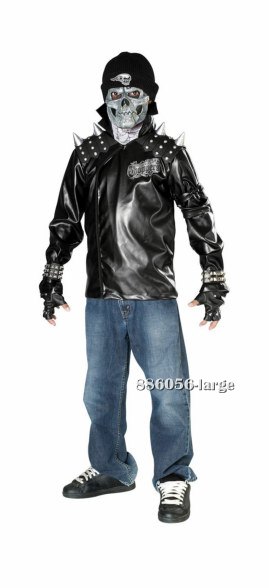 Teen Scary Skull Biker Costume