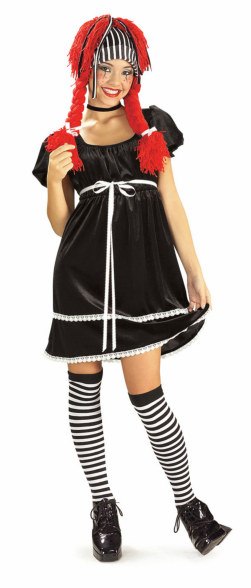 Teen Black and White Rag Doll Costume