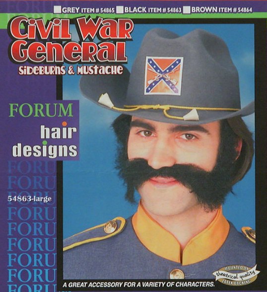 Civil War General Mustache in Black