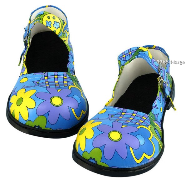 Blue Flower Clown Shoes