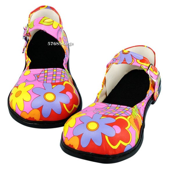 Pink Flower Clown Shoes